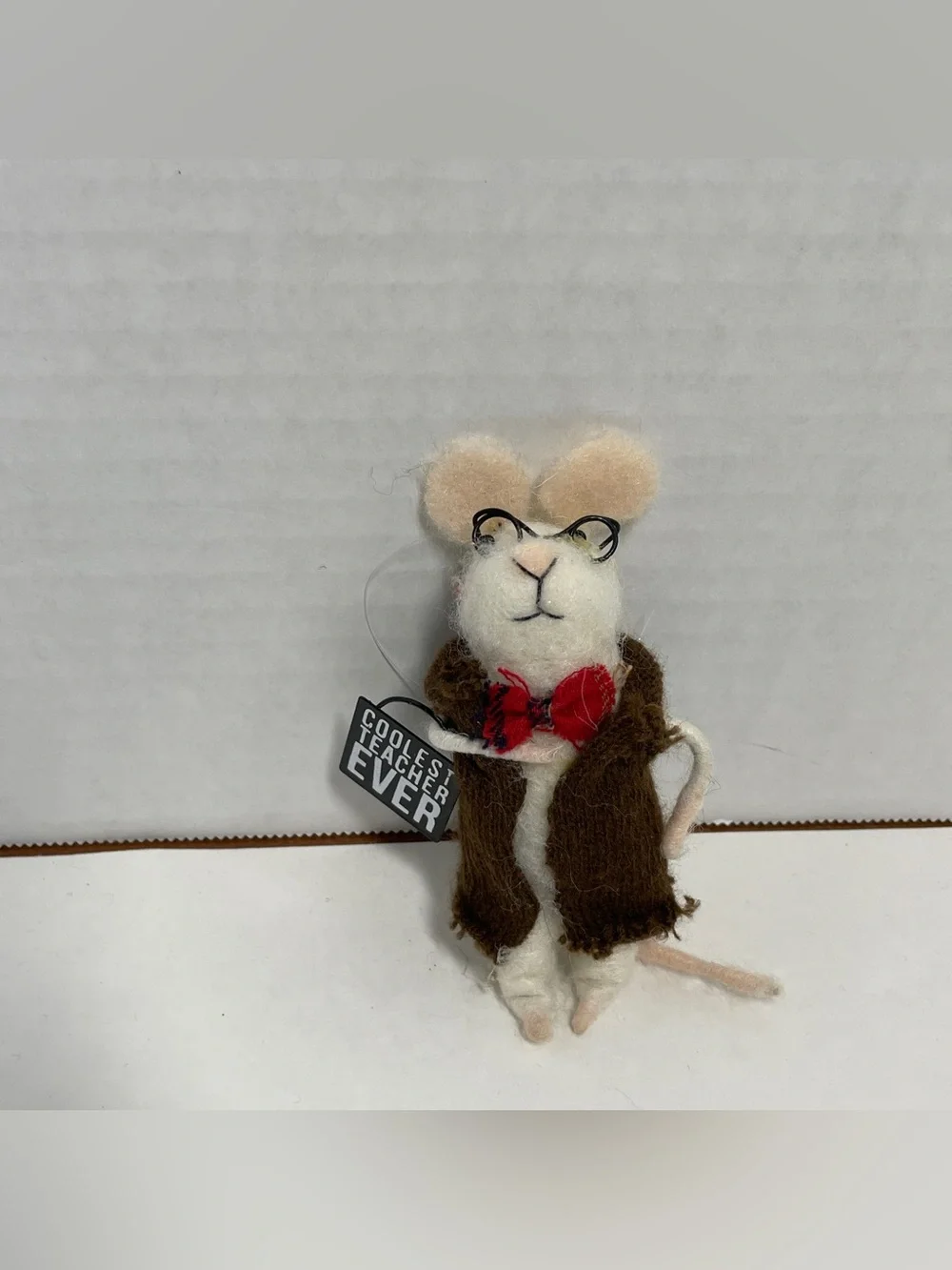 Primitives By Kathy Felt Mice Ornament “Coolest Teacher Ever ” Critter, Male